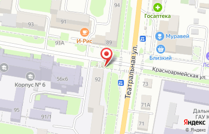 Киоск фастфудной продукции Уплетай на Театральной улице на карте