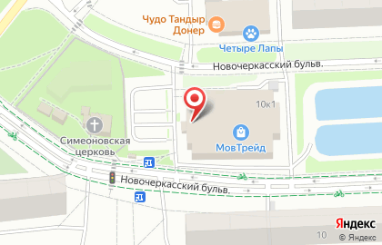 Супермаркет Пятёрочка на Новочеркасском бульваре, 10 к 1 на карте