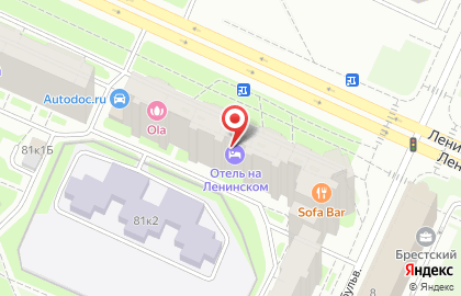 Отель на Ленинском на карте
