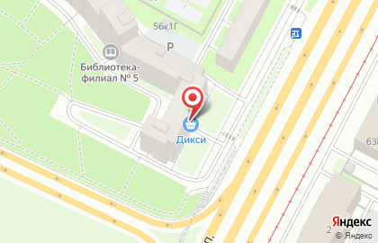 Супермаркет Дикси на проспекте Непокорённых на карте