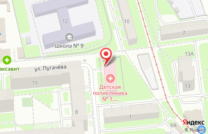 Детская городская больница №17 на улице Ефремова на карте