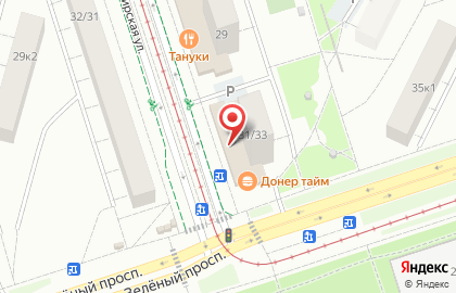 Магазин продовольственных товаров на Зелёном проспекте на карте