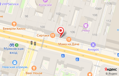Кафе-кондитерская Север-Метрополь на Невском проспекте на карте