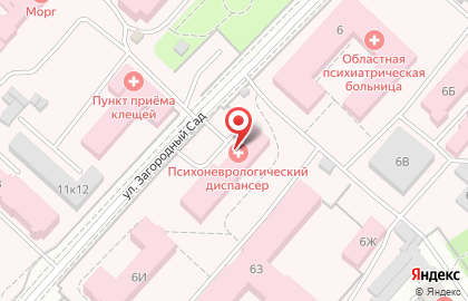 Государственное бюджетное клиническое учреждение здравоохранения Ярославская областная клиническая психиатрическая больница на карте