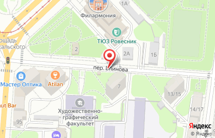 Киоск по продаже фруктов и овощей в Центральном районе на карте