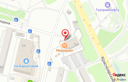 Развлекательный комплекс Меридиан на улице Бархатовой на карте