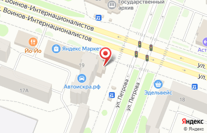 Универсальный магазин Козерог на улице Петрова на карте