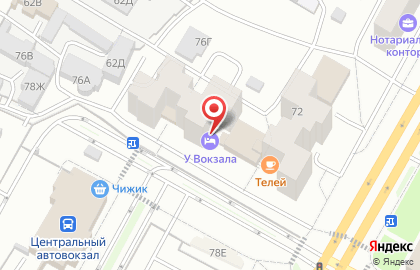Гостиница У Вокзала на улице Мира на карте