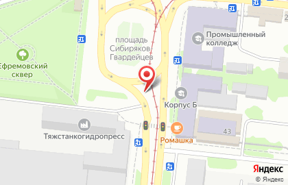 Тёма на площади Сибиряков-Гвардейцев на карте
