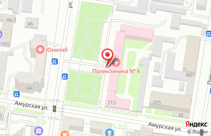 Городская поликлиника №4 на Амурской улице на карте