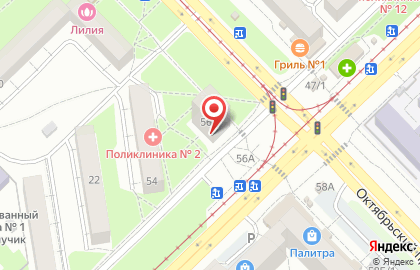 Студия комфорта на Октябрьском проспекте на карте