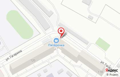 Супермаркет Пятёрочка на улице Гагарина, 118а в Чехове на карте