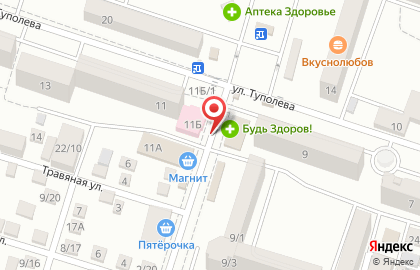 Магазин ЗооСити на улице Туполева на карте