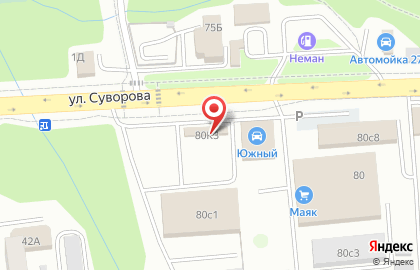 Шиномонтажная мастерская на улице Суворова на карте
