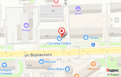 Банкомат СберБанк на улице Воровского, 95 на карте