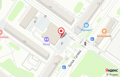 Супермаркет Да! на улице Гусева на карте