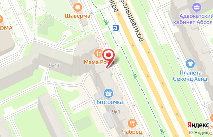 Сеть магазинов и гипермаркетов укрепления семьи Розовый Кролик на проспекте Большевиков на карте