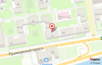 Комплексный центр социального обслуживания населения Приморского района в Приморском районе на карте
