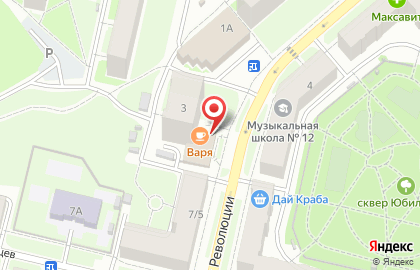 Магазин продуктов МясновЪ на улице Страж Революции на карте