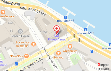 Банкомат Райффайзенбанк на метро Василеостровская на карте