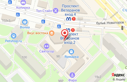 Букмекерская контора БалтБет на проспекте Ветеранов на карте