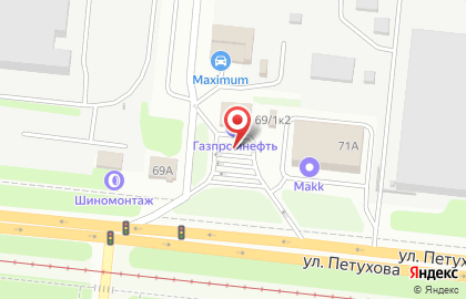 АЗС Газпромнефть-Новосибирск на улице Петухова на карте