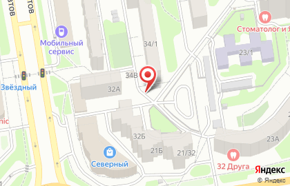 Ворошиловский район Киоск по продаже фруктов и овощей на проспекте Космонавтов на карте