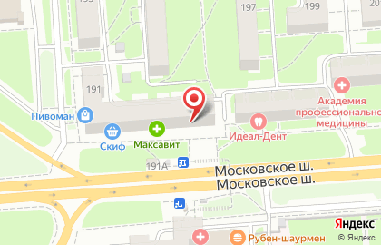 Салон оптики Плюс и минус на Московском шоссе на карте
