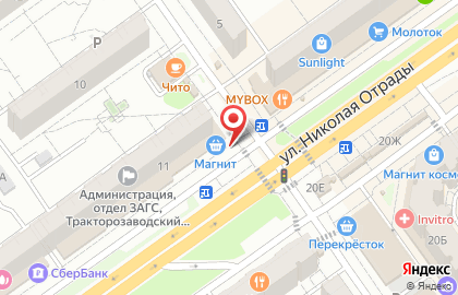 Киоск по продаже печатной продукции в Тракторозаводском районе на карте