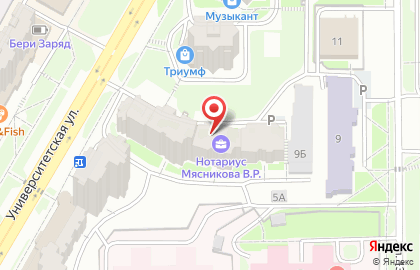 Торгово-производственная компания Новая мебель на Университетской улице на карте