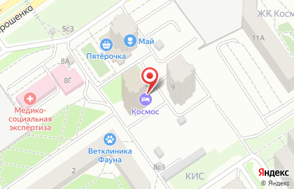 Гостиница Космос в Белгороде на карте