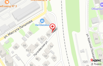 Магазин автотоваров на Пугачёвской улице на карте