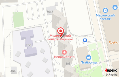 Медицинский центр в Марьино на карте
