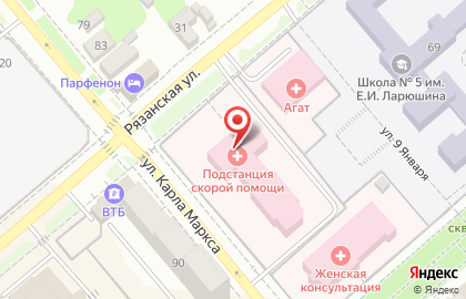 Станция скорой медицинской помощи в Егорьевске на карте