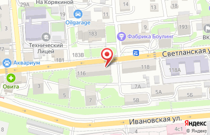 Супермаркет напитков Винлаб на Светланской улице на карте