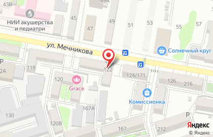 Булочная на улице Мечникова на карте