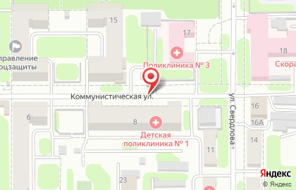 Поликлиника №1 в Новомосковске на карте