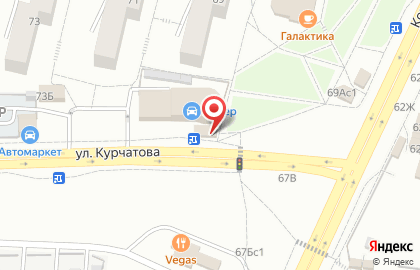 Продовольственный магазин Социальный на улице Курчатова на карте