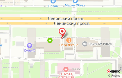 Пиццерия Папа Джонс на Ленинском проспекте на карте