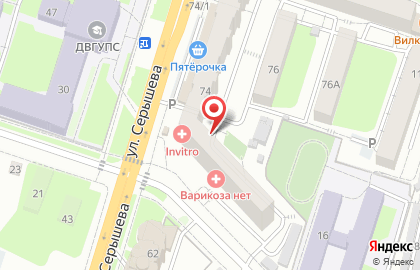 Киоск по продаже фруктов и овощей на улице Серышева на карте