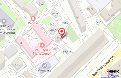 Детское Движение Москвы на Бакунинской улице на карте