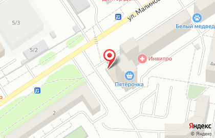 Магазин тканей и швейной фурнитуры на улице Малиновского на карте