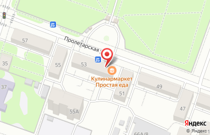 Супермаркет Пятёрочка на Пролетарской улице на карте