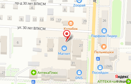 Торговый центр Плаза на улице 30 лет ВЛКСМ на карте