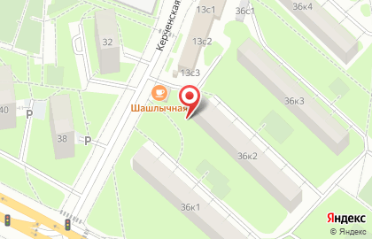 Киоск по продаже фруктов и овощей, район Зюзино на Керченской улице на карте