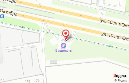 АЗС Башнефть на улице 10 лет Октября на карте