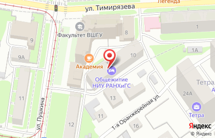 Общежитие, Нижегородский институт управления на карте