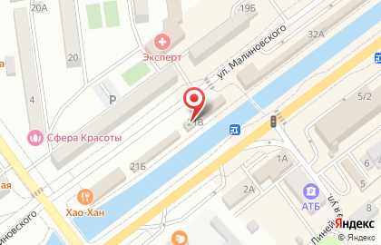 Алкомаркет Солнышко на улице Малиновского на карте