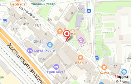 Хоста на Платановой улице на карте