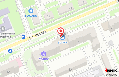 Дикси в Чехове (ул Чехова д 6А) на карте